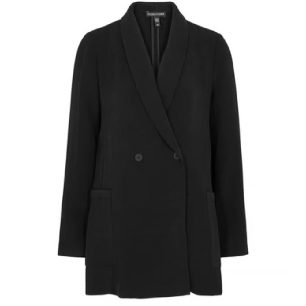 Eileen Fisher Black Double-Breasted Blazer
